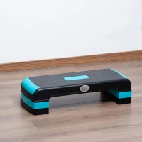 HOMCOM Plataforma Step para Deporte y Gimnasia con Altura Regulable en 10/15/20 cm Carga 150 kg 78x28x20 cm Azul y Negro(m-10)