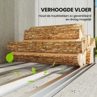 Outsunny Houthok Staal verhoogde bodem schuin dak voor kleine tot grote tuin, Donkergrijs(m-5)