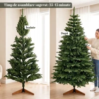 HOMCOM Brad artificial de Crăciun tip brad nobil, 961 ramuri, 180 cm, verde(m-7)