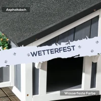 PawHut Outdoor-Katzenhaus, zweistöckig, Bodenabstand, Naturholz, Asphaltdach, grau, 96 x 65 x 85,5 cm(m-6)