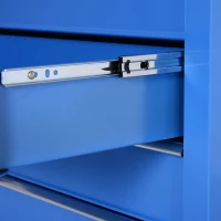 HOMCOM Carro Caja de Herramientas Taller Movil con 5 Cajones 4 Ruedas Chapa de Acero Azul(m-9)