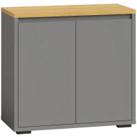 HOMCOM Kitchen Sideboard, Storage Cabinet with Double Doors and Adjustable Shelf for Living Room, Entryway, Grey(m-1)