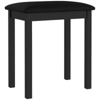 HOMCOM Tabouret de piano avec pieds en bois de caoutchouc, Assise rembourrée, Revêtement similicuir PU, Noir(m-7)