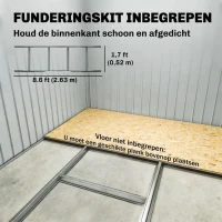 Outsunny Tuinschuur met schuifdeur grijs(m-6)