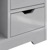 HOMCOM Bedside Table, Small Bedside Cabinet with 2 Drawers and Storage Shelves, Modern Nightstand for Bedroom, Grey(m-13)
