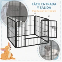 PawHut Parque para Perros de 4 Paneles Parque de Juegos Plegable para Mascotas para Exterior e Interior 82x82x60 cm Gris(m-7)