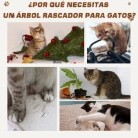 PawHut Rascador Árbol para Gatos 31x31x58 cm con Poste Central Casa Cama de Felpa Suave para Arañar Dormir y Jugar Gris y Beige(m-7)
