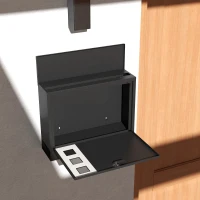 HOMCOM Cassetta Postale in Metallo con 2 Chiavi di Sicurezza, 3 Finestre e Foro di Drenaggio, 36.5x11.5x29 cm, Nera(m-7)