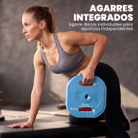 SPORTNOW Set de Pesas Ajustables con Barra de Acero de 140 cm 8 Discos de 5kg 2,5kg 1,25kg 2 Clips para Casa Gimnasio(m-5)