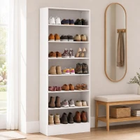 HOMCOM Sapateira com Prateleiras Ajustáveis, Suporta Até 21 Pares, Branco(m-4)