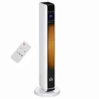 HOMCOM 1100W/2200W Space Heater with 65° Oscillation, Electric Heater with 2 Heat and Fan, 8-Hour Timer, Overheat & Tip Over Protection for Bedroom, 29 inch(m-1)