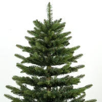 HOMCOM Kunstkerstboom 180 cm, Fraser-spar met houten standaard, 988 realistische takpunten, voor thuis en kantoor, groen(m-10)