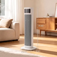 HOMCOM Riscaldatore Elettrico in Ceramica con Termostato Regolabile, 4 Modalità, Pannello Touch, Telecomando, Bianco(m-3)