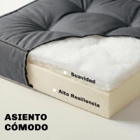 Outsunny Conjunto de Cojines para Sillas de Comedor y Jardín Impermeable con 2 Amarres de Fijación 42x42x5 cm Gris Oscuro(m-4)