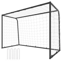 SPORTNOW Football Goal, 6 x 4ft Football Net with Ground Stakes and Metal Frame, Training Equipment for Indoor Outdoor Play(m-14)