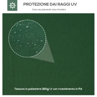 Outsunny Copertura per Gazebo 4x3 m a 2 Livelli in Poliestere con Cinghie e 10 Fori di Drenaggio, Verde(m-4)