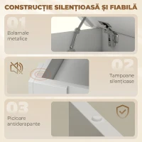 HOMCOM Masă de dining modernă cu spațiu de depozitare, 120 cm, albă(m-7)