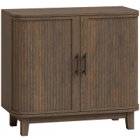 HOMCOM Sideboard Buffet Cabinet, Storage Cabinet with 2 Curved Doors, Adjustable Shelf and Legs for Dining Room, Dark Walnut(m-1)