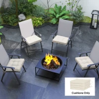 Outsunny Conjunto de Cojines para Sillas de Comedor y Jardín Impermeable con 2 Amarres de Fijación 42x42x5 cm Crema(m-11)