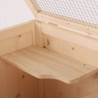 PawHut PawHut Jaula de Madera para Hámster Ratones Animales Pequeños y Roedores Tipo Casa Conejera con Techo Abatible 5 Pisos 10 Plataformas y 3 Escaleras 60x40x120 cm(m-9)