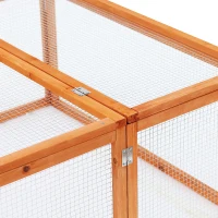 PawHut Hasenstall Kaninchenstall aus Holz Winterfest Kaninchenkäfig mit aufklappbar Dach 181x100x48 cm Kleintierstall Hasenkäfig für Kleintiere Kaninchen Meerschweinchen Indoor Outdoor Natur(m-7)