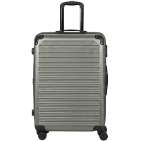 HOMCOM Walizka podróżna twarda powłoka, rozszerzalna walizka na kółkach Trolley 4 kółka z zamkiem TSA 77 cm ciemnoszara(m-11)