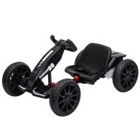 AIYAPLAY 12V Electric Go Kart for Kids with Dual Motors, Adjustable Seat, Soft Start, LED Lights, EVA Wheels, for Age 3-6, Black(m-15)