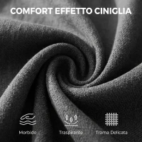 HOMCOM Poltrona da Camera in Ciniglia con Gambe in Legno di Caucciù, Grigio Scuro(m-6)
