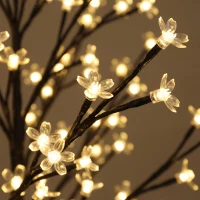 HOMCOM LED-kersenbloesemboom 150 cm met 160 leds, kunstmatige lichtboom met 20 buigzame takken, kerstdecoratie(m-10)
