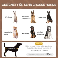 PawHut Erhöhtes Hundebett mit Baldachin, Haustierbett, Hundeliege outdoor mit Dach, Atmungsaktiv, Taftstoff für Camping Kaffee 122 x 92 x 108 cm(m-4)