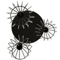 HOMCOM Lámpara Colgante Vintage Lámpara de Techo de Estilo Industrial 3 Portalámparas E27 Lámpara de Suspensión de Metal para Comedor Salón Ø38x133 cm Negro(m-9)