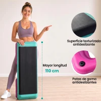HOMCOM Step de Aeróbic Step para Fitness Antideslizante Altura Regulable 3 Niveles 110x40x20 cm Multicolor(m-5)