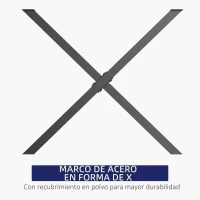 HOMCOM Conjunto de 2 Patas para Mesa Estilo Industrial 80x72 cm en Forma de X Patas de Muebles de Acero para Soporte con Protectores Tornillos de Montaje Incluidos Negro(m-6)