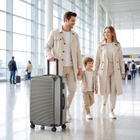 HOMCOM Walizka podróżna twarda powłoka, rozszerzalna walizka na kółkach Trolley 4 kółka z zamkiem TSA 77 cm ciemnoszara(m-9)