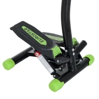 HOMCOM Máquina de Step Stepper Fitness con Manillar Pantalla LCD Cintas y Pedales Antideslizantes 40x32x125 cm Negro(m-9)