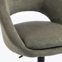 HOMCOM Chaise Bureau Ergonomique en Chenille, Hauteur Réglable, Accoudoirs Intégrés, Pivotant 360°, 59x60x79-89cm, Vert Foncé(m-12)