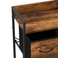 HOMCOM Meuble de rangement style industriel commode 4 tiroirs en tissu pliables et amovibles et 1 étagère - 50 x 29 x 85 cm(m-13)