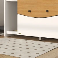 PawHut Kattentoilet, uitschuifbaar, kastontwerp, strooisellade, 78x50x51cm, Eik/Wit(m-9)