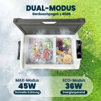Outsunny Compressor-koelbox 50L -20℃-20℃ elektrische koelbox met dual-zone temperatuurregeling, APP, LED, batterijbeveiliging en opvouwbare handgreep(m-6)