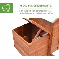 PawHut Gallinero Corral de Madera para Exteriores Jaula para Gallinas Pollos con Bandeja Extraíble Caja de Huevo Resistente al Agua 190x66x116 cm(m-6)