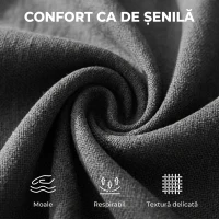 HOMCOM Fotoliu din chenille pentru dormitor, stil modern Mid-Century, cu picioare din lemn de cauciuc, gri închis(m-6)
