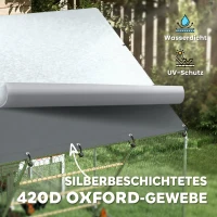 PawHut Hühnerstall, Freilaufgehege für Hühner, mit UV-beständiger Plane, Stahlgitter, Futterautomat, für 6-8 Hühner(m-7)