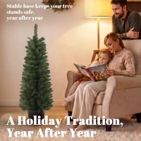 HOMCOM Lot de 2 Sapins de Noël Artificiels 120 cm, Base en Pot de Culture, Pointes de Branches Ignifuges, Vert(m-8)