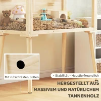 PawHut Hamsterkooi, dwerghamsterverblijf, knaagdierhok met accessoires, drinkfles, 110 x 52 x 101 cm, hout, kunststof(m-5)