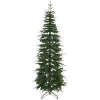 HOMCOM Brad artificial 210 cm, molid cu crengi cu balamale, 800 vârfuri de crengi, suport pliabil din oțel, Verde(m-1)