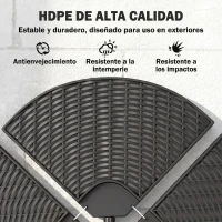 Outsunny Base para Sombrilla de 4 Piezas Rellenable con Arena 68 kg o Agua 52 L para Jardín Patio Terraza Negro(m-5)