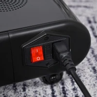 HOMCOM Cinta de Correr Eléctrica 1-6km/h Cinta de Andar Portátil con Pantalla LED Control Remoto Bluetooth Ruedas de Transporte para Casa Oficina 134x58x10 cm Negro(m-9)