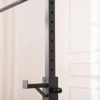 HOMCOM Soporte Barras Pesas de Acero con Altura Ajustable en 12 Niveles Carga Máx. 150 kg 52x48x105-160 cm Blanco(m-9)