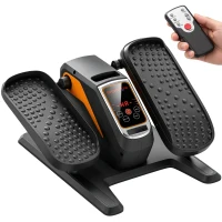 SPORTNOW Vélo Elliptique de Bureau pour Maison 12 Vitesses, Écran LED, Télécommande, pédale Antidérapant, 40,7x36x21,5cm, Noir(m-17)