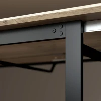 HOMCOM Uitschuifbare eettafel 140-180 cm voor 6-8 personen, rechthoekig in industriële stijl met stalen frame, bruin(m-13)